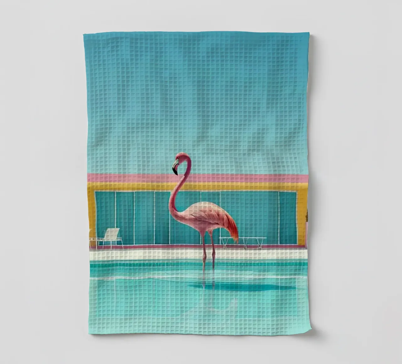 Flamingo By The Pool canovaccio da cucina da robertmotoiart