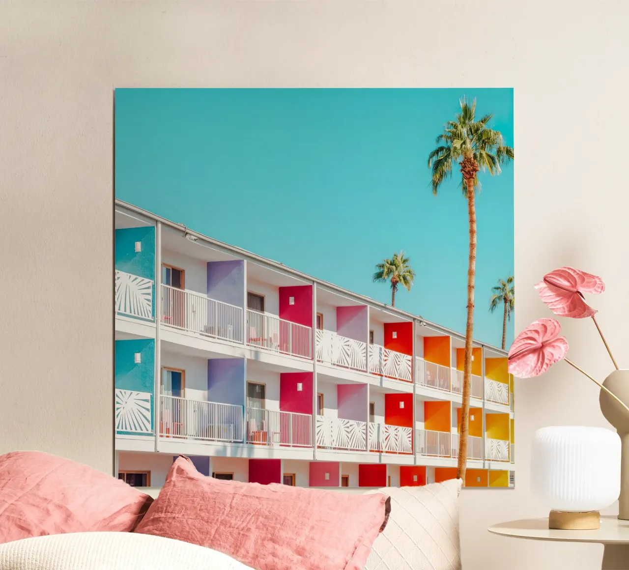 Outside Palm Springs poster con telaio in legno da robertmotoiart