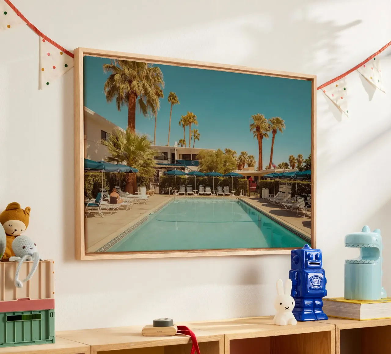 Palm Springs Desert Pool tela con Cornice a cassetta da robertmotoiart