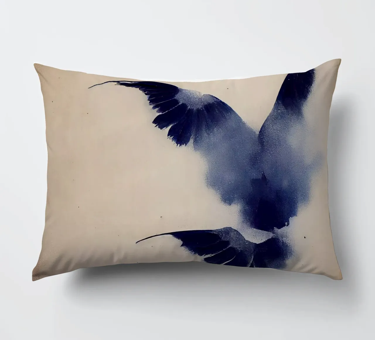Indigo Bird decorative cushion by treechild