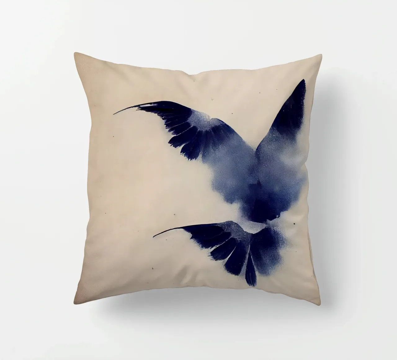 Indigo Bird decorative cushion by treechild