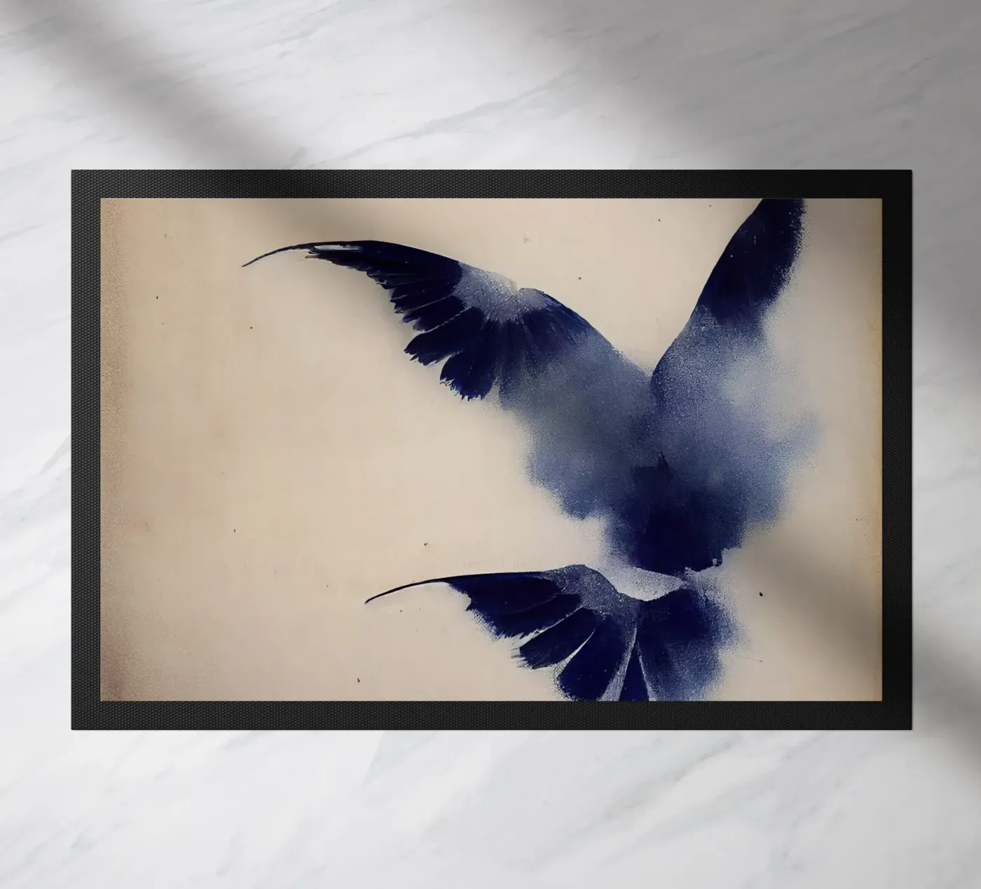 Indigo Bird doormat by treechild