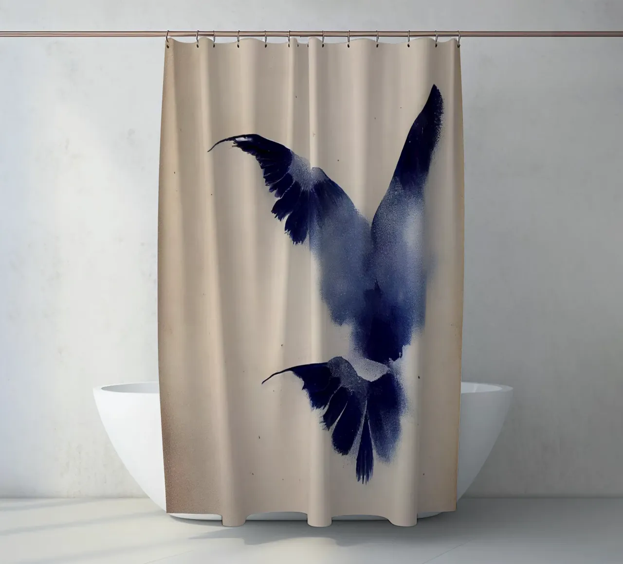 Indigo Bird shower curtain by treechild