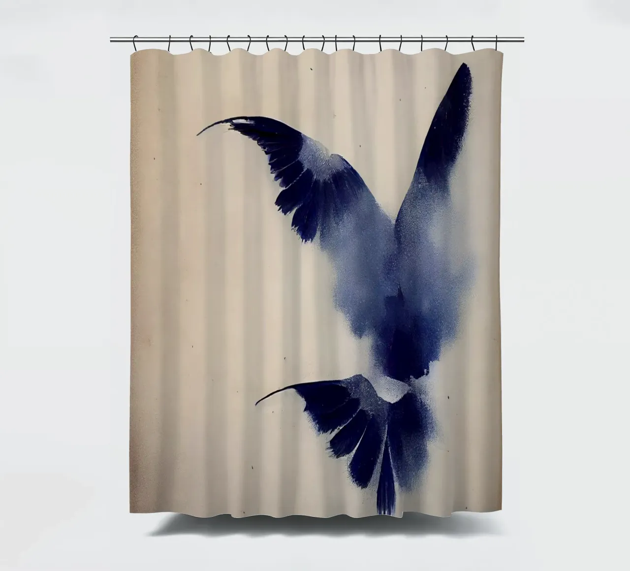 Indigo Bird shower curtain by treechild