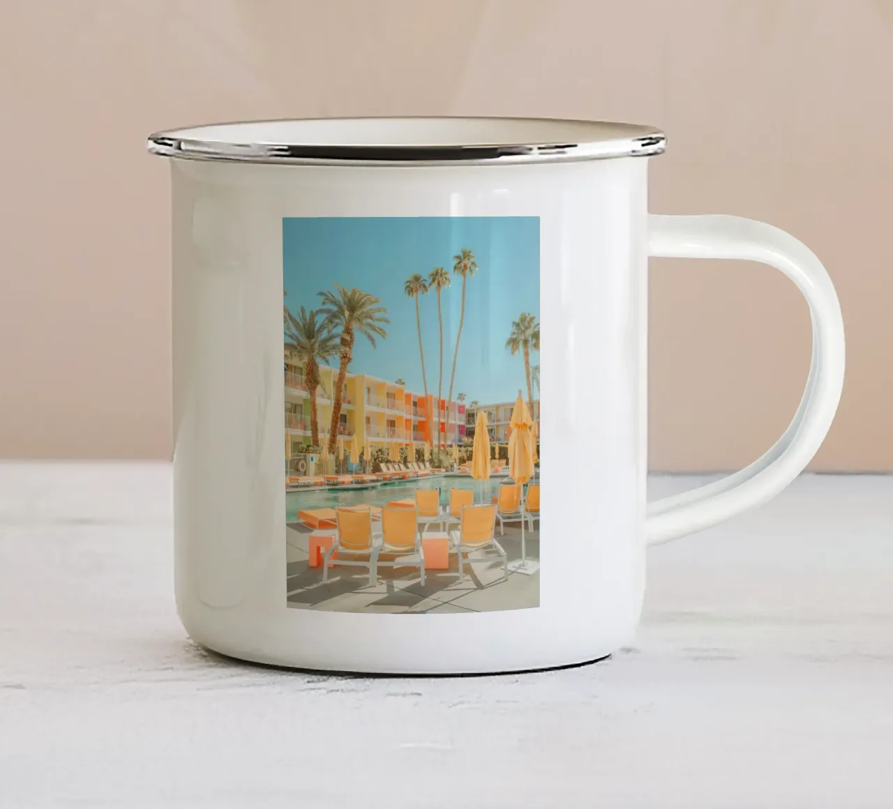Palm Springs Iconic Pool tazza in smalto da robertmotoiart
