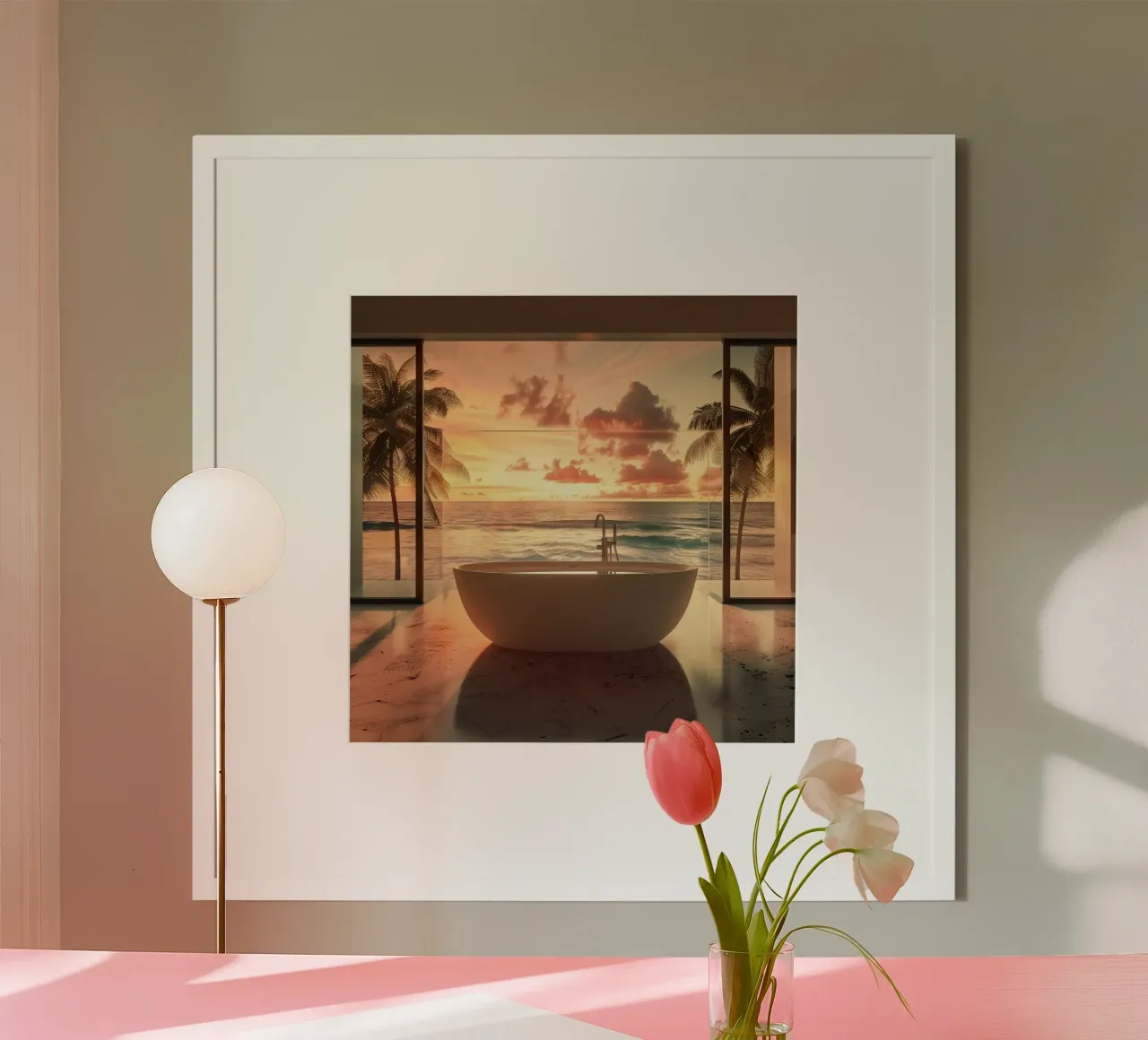 Reverie alla pesca poster con telaio in alluminio da StillVibe Home
