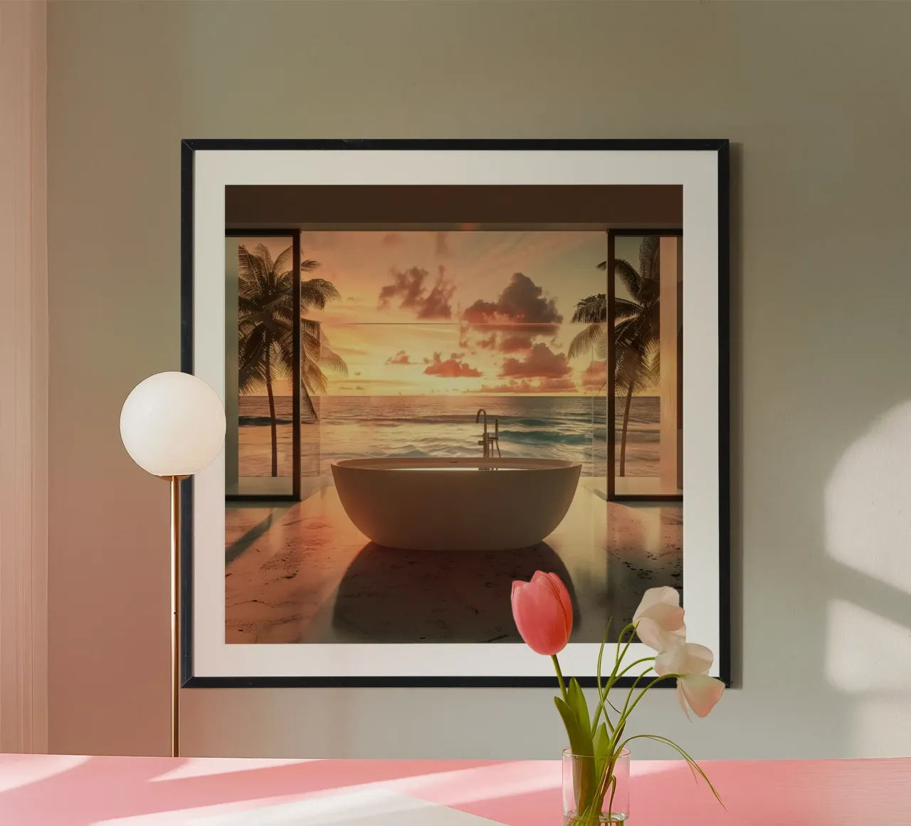 Reverie alla pesca poster con telaio in alluminio da StillVibe Home