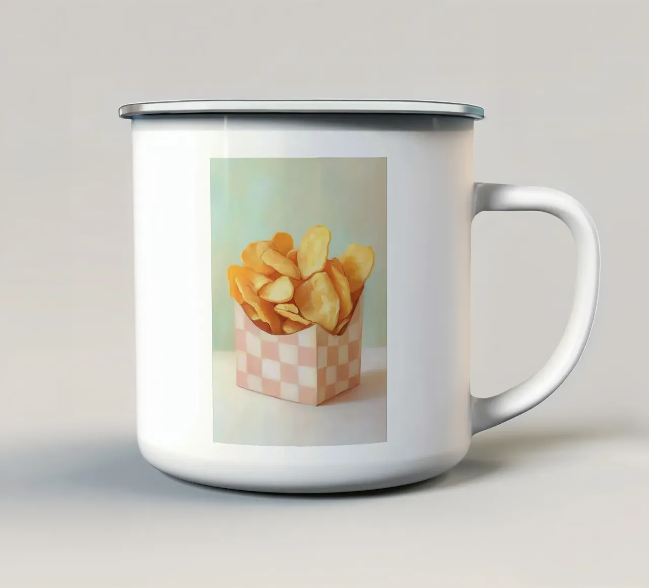 Scatola di patatine Karo tazza in smalto da Carinaprint