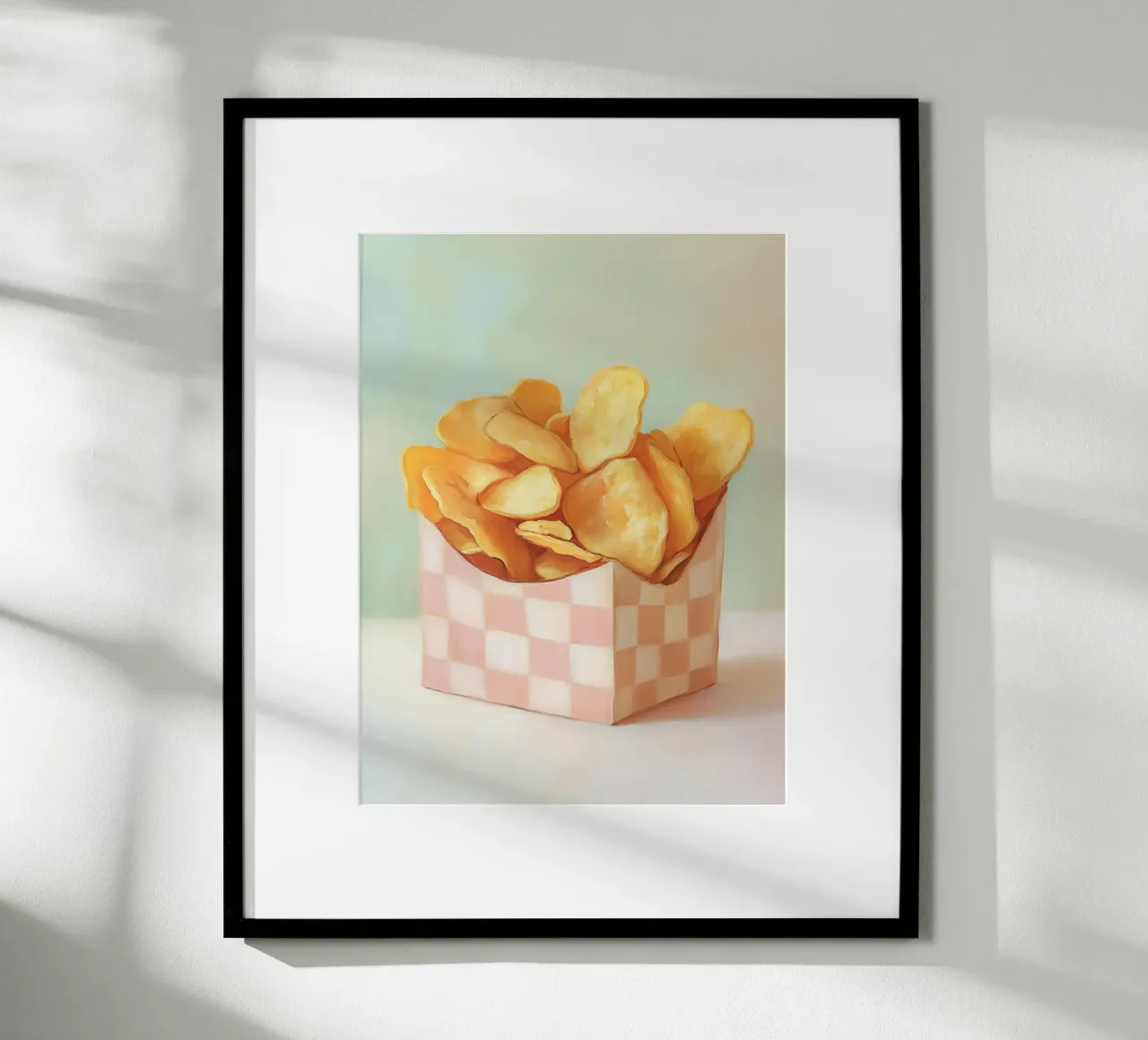 Scatola di patatine Karo poster con telaio in alluminio da Carinaprint