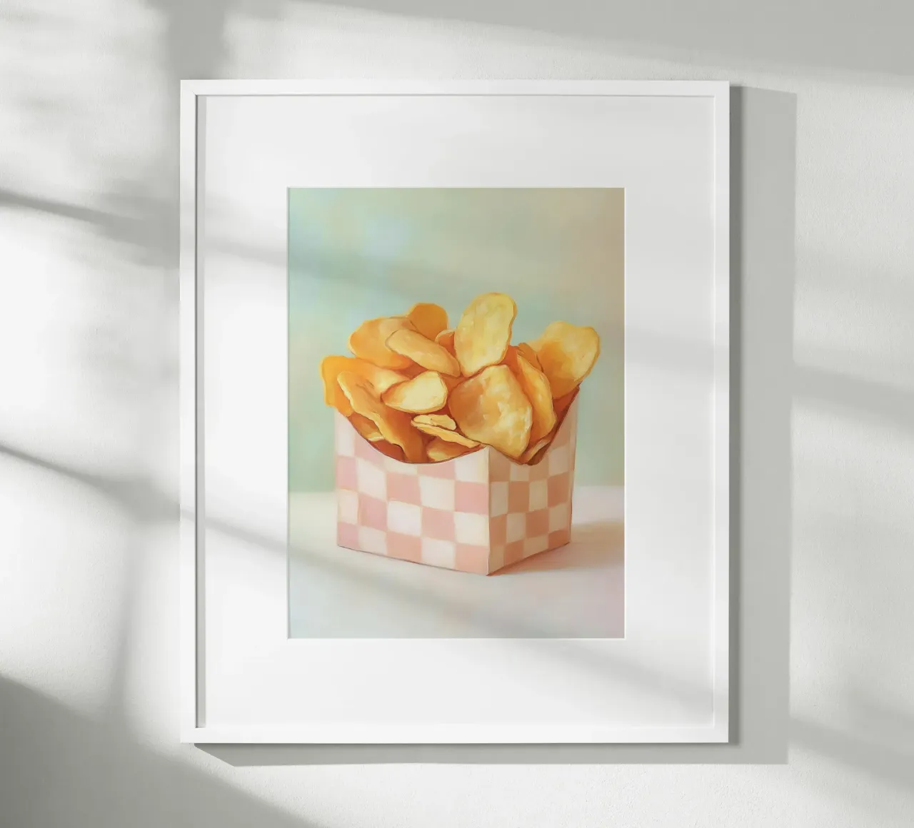 Scatola di patatine Karo poster con telaio in alluminio da Carinaprint