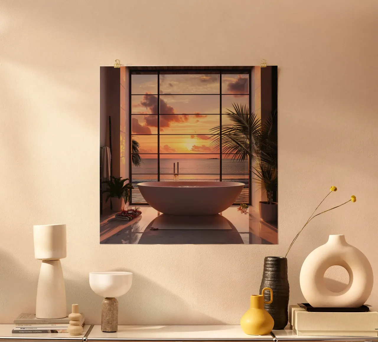 Reverie alla pesca poster con telaio in plastica da StillVibe Home