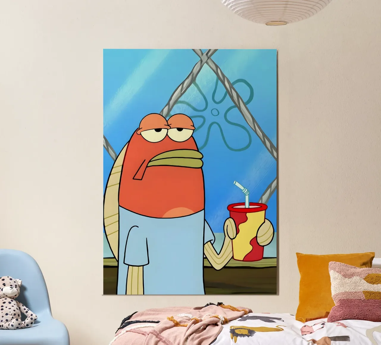meme cartoon fish poster da Low poly art
