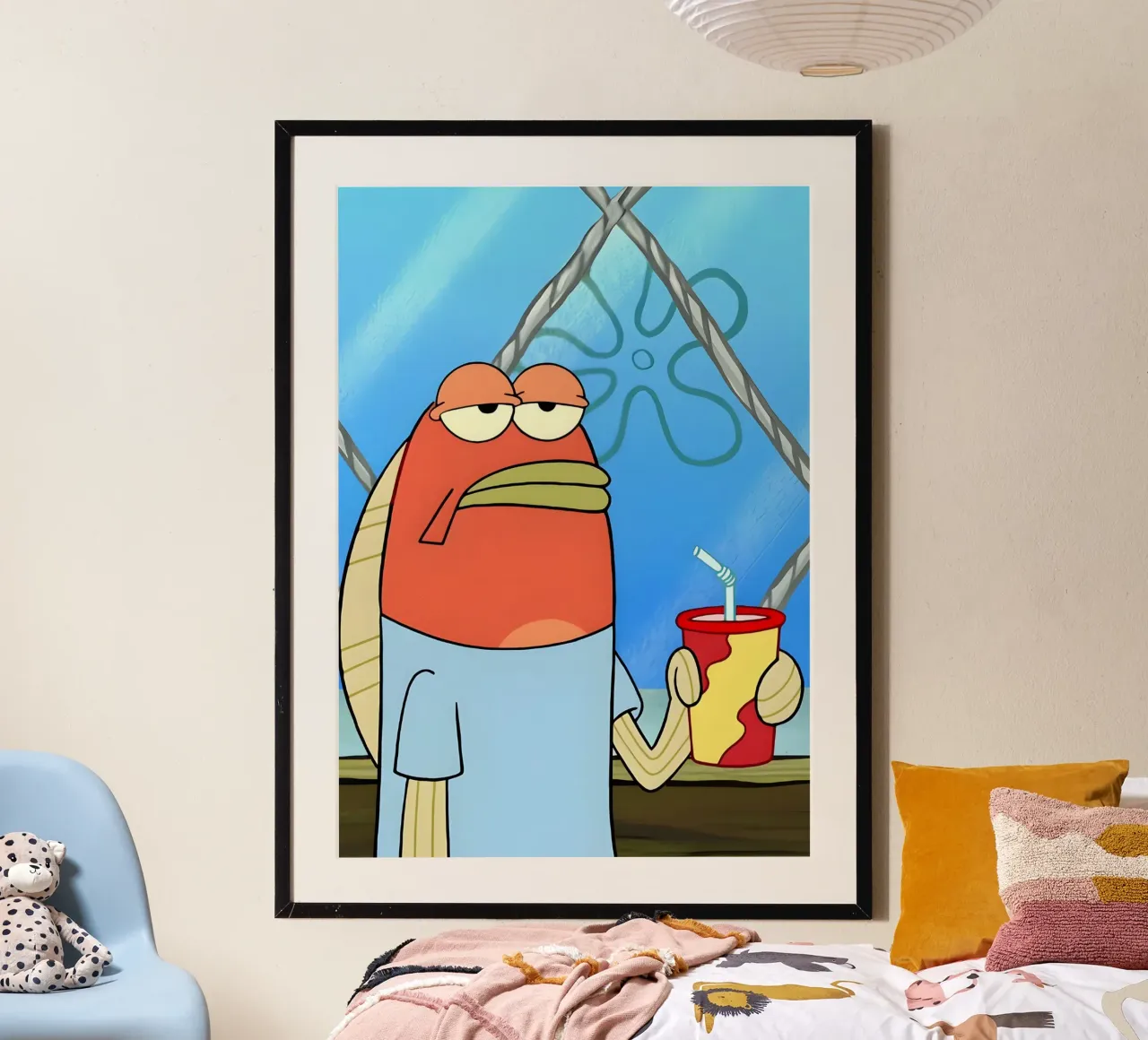 meme cartoon fish poster da Low poly art