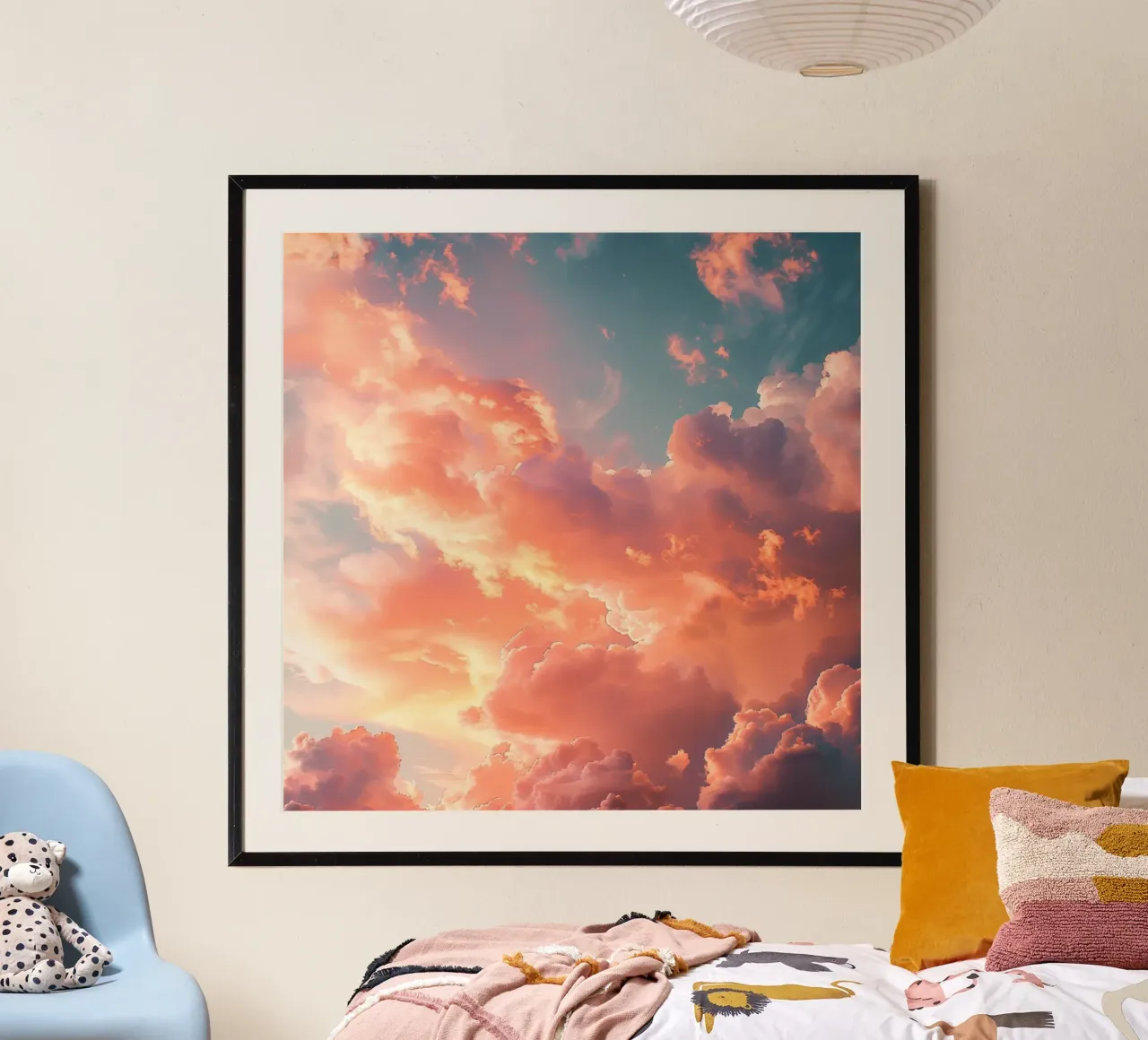 Reverie alla pesca poster con telaio in alluminio da StillVibe Home
