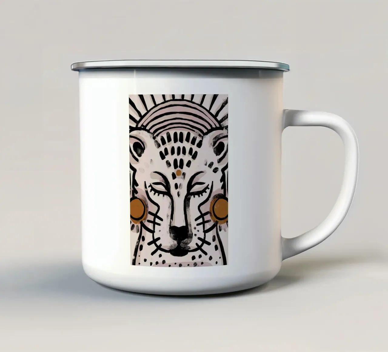 Yogi Tiger (white) tazza in smalto da treechild