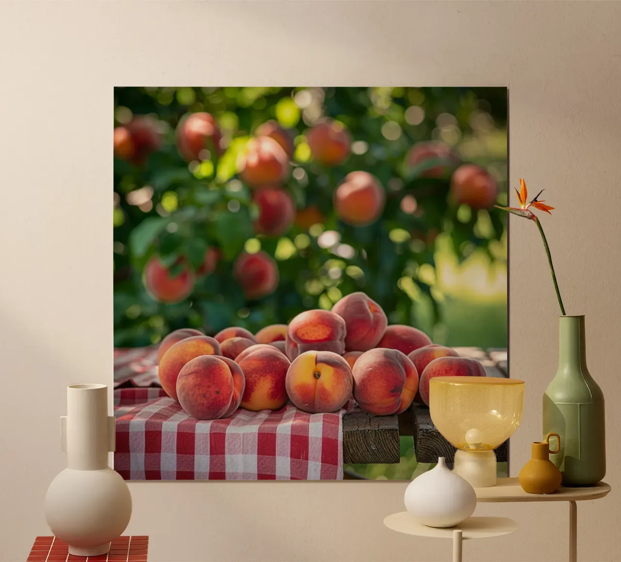 Sommerpfirsiche & Picknick-Stimmung Poster von StillVibe Home