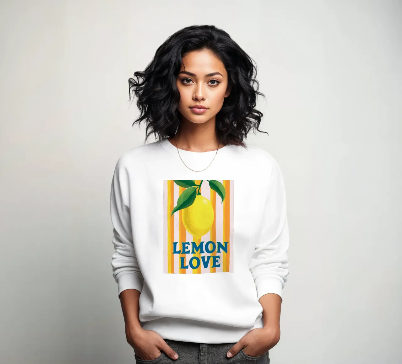 Amore al limone con le strisce felpa da Carinaprint