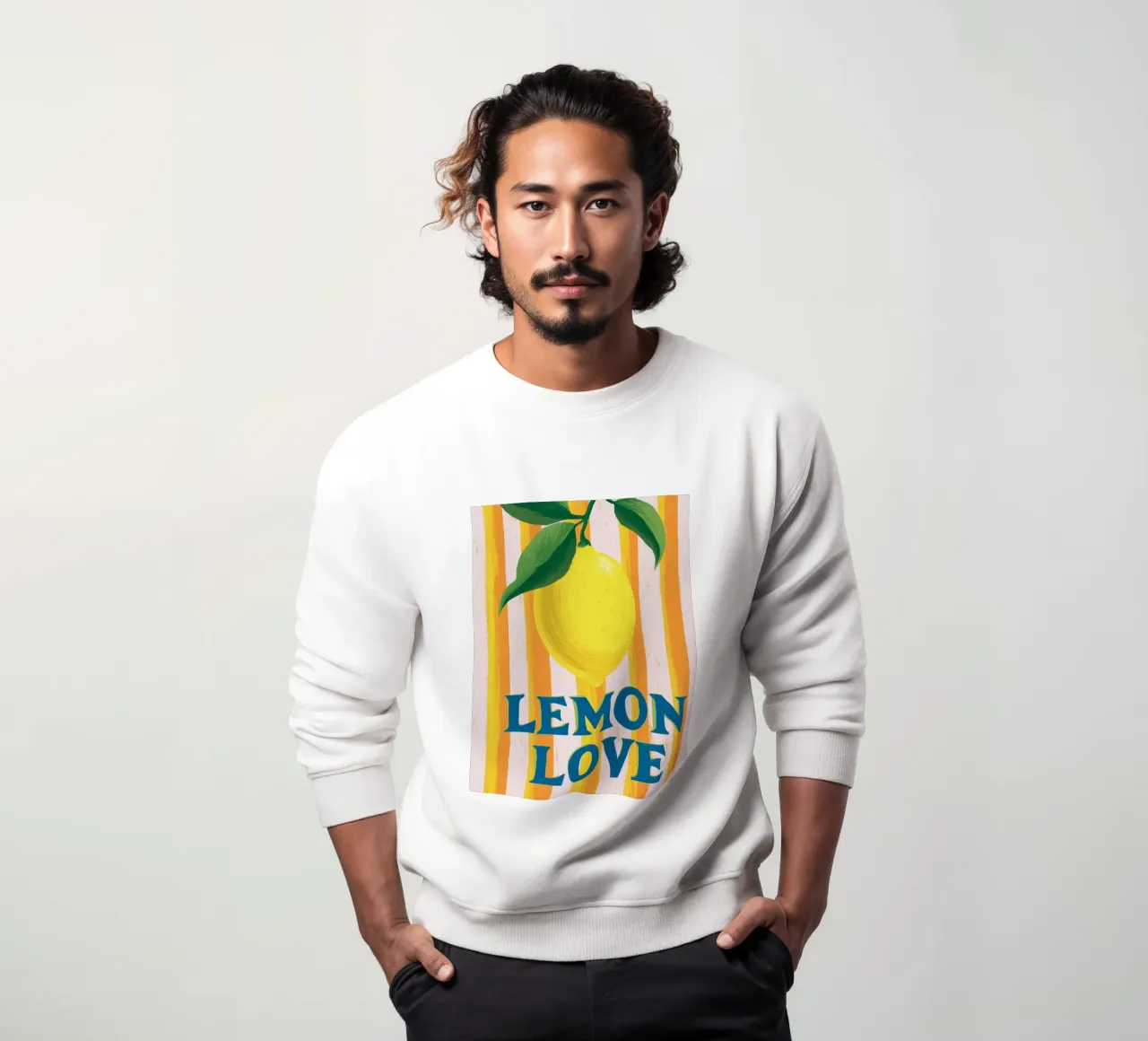 Amore al limone con le strisce felpa da Carinaprint