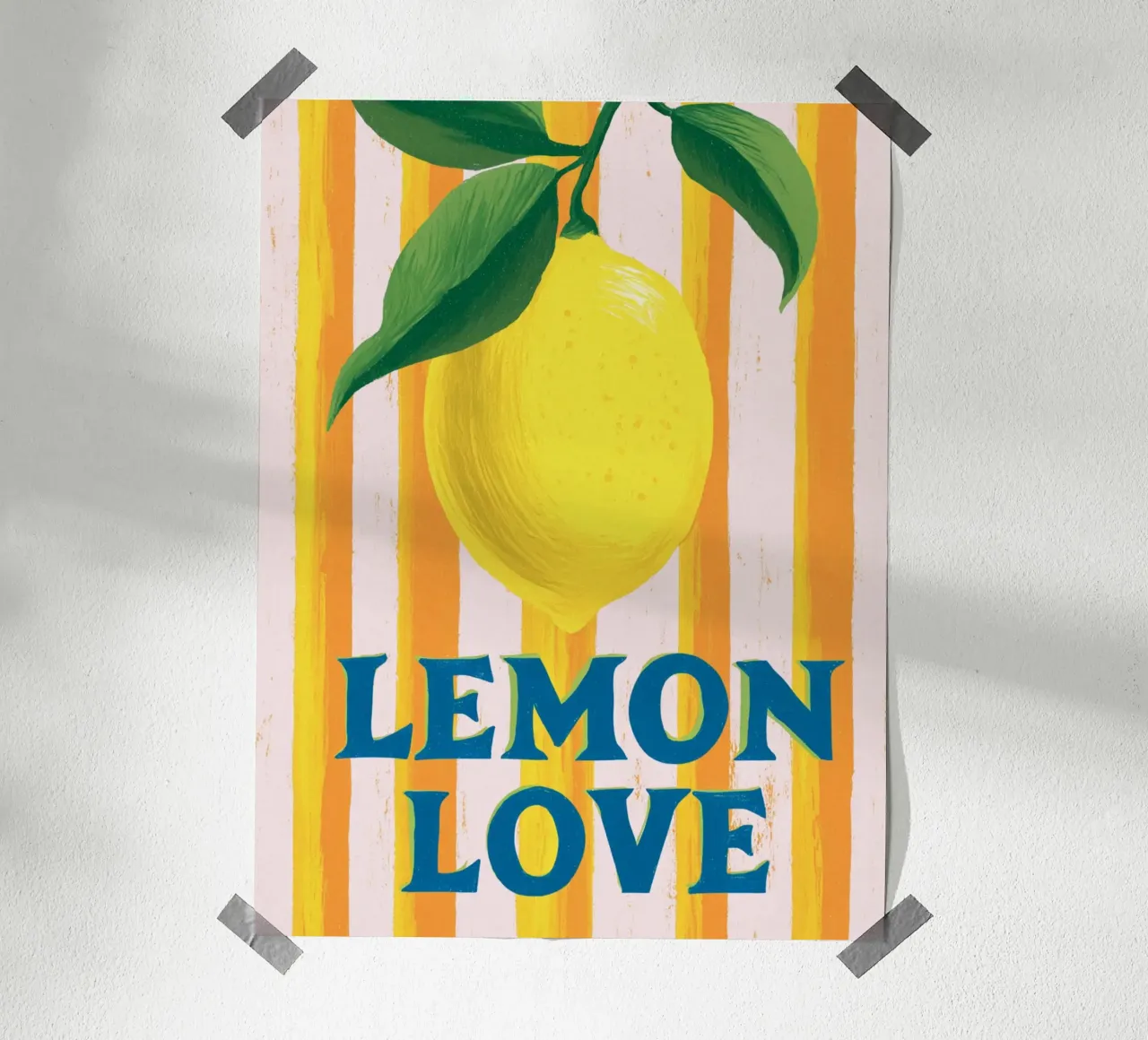 Amore al limone con le strisce poster da Carinaprint