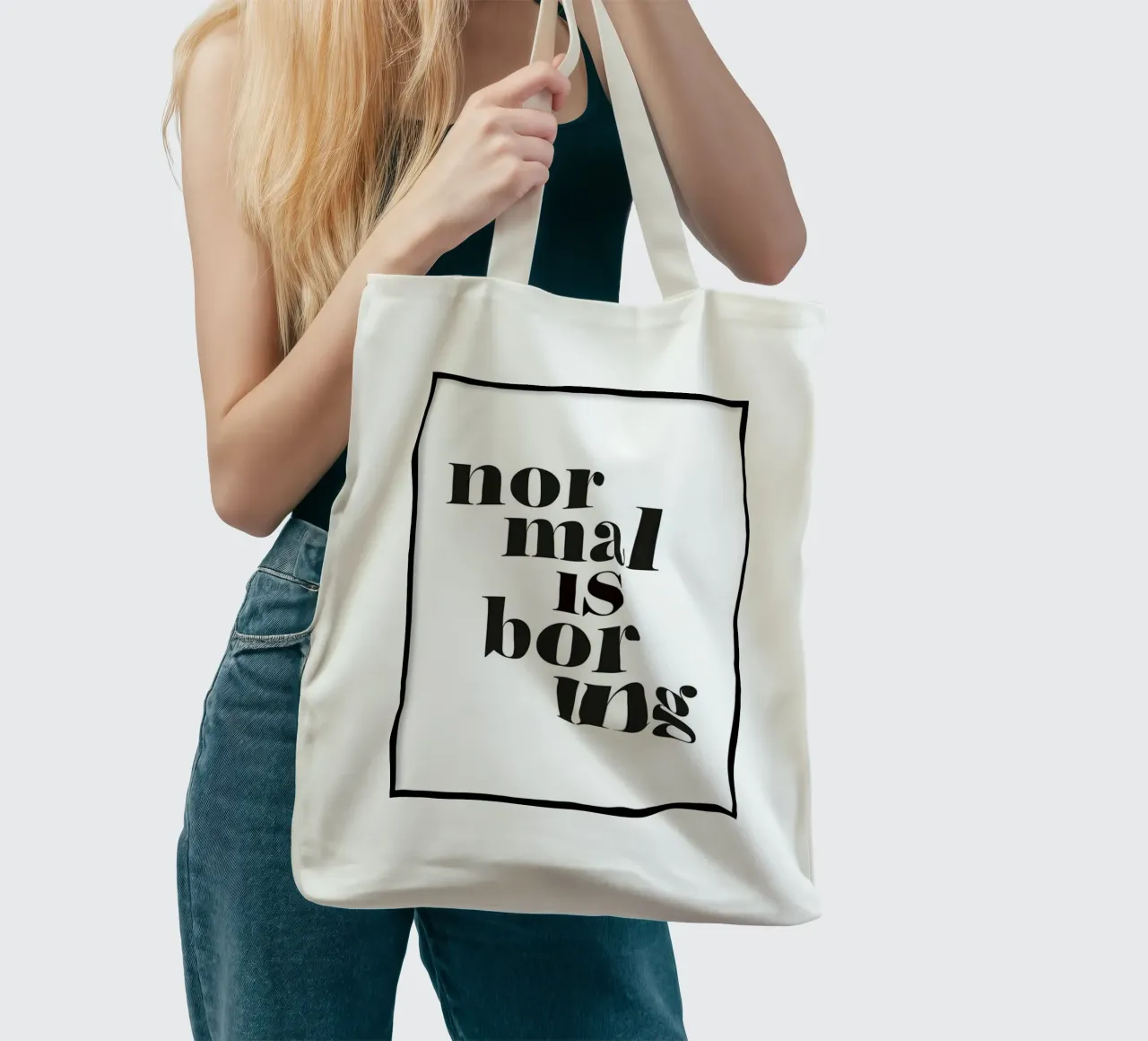 normaal is saai jute draagtas van art quots shop