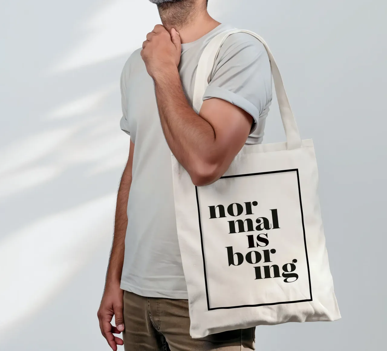 normaal is saai jute draagtas van art quots shop
