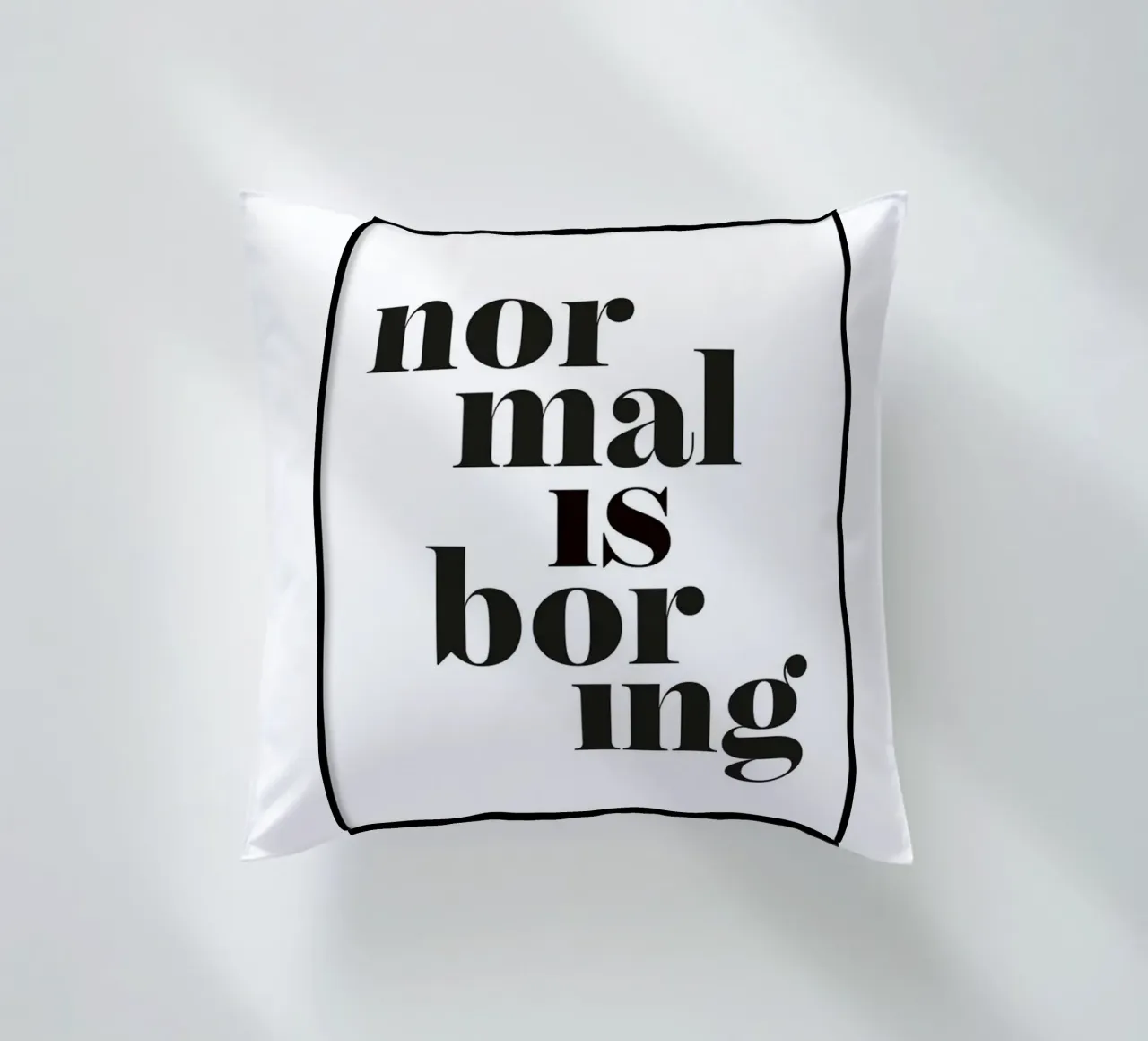 normaal is saai kussen van art quots shop