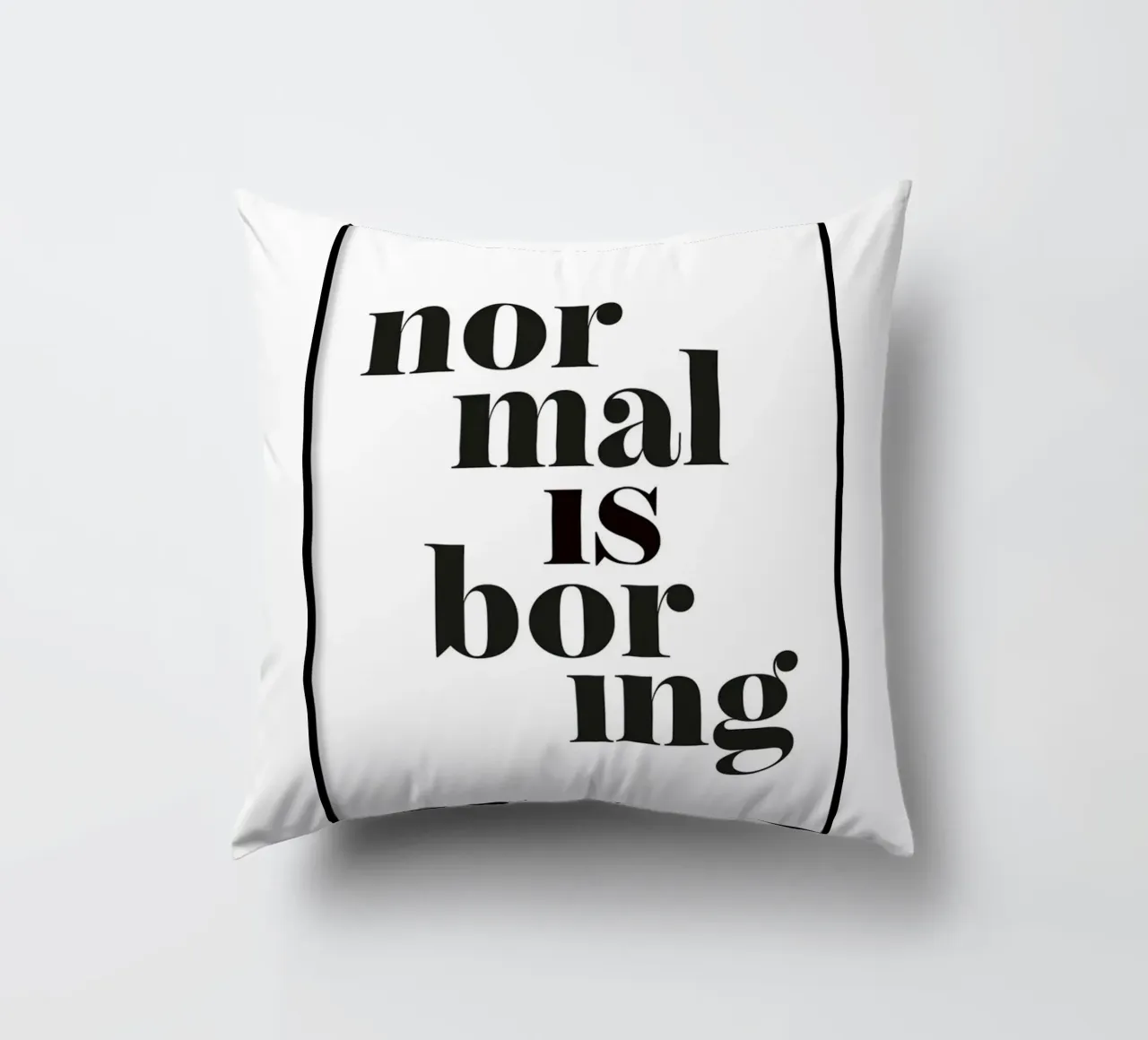 normaal is saai kussen van art quots shop