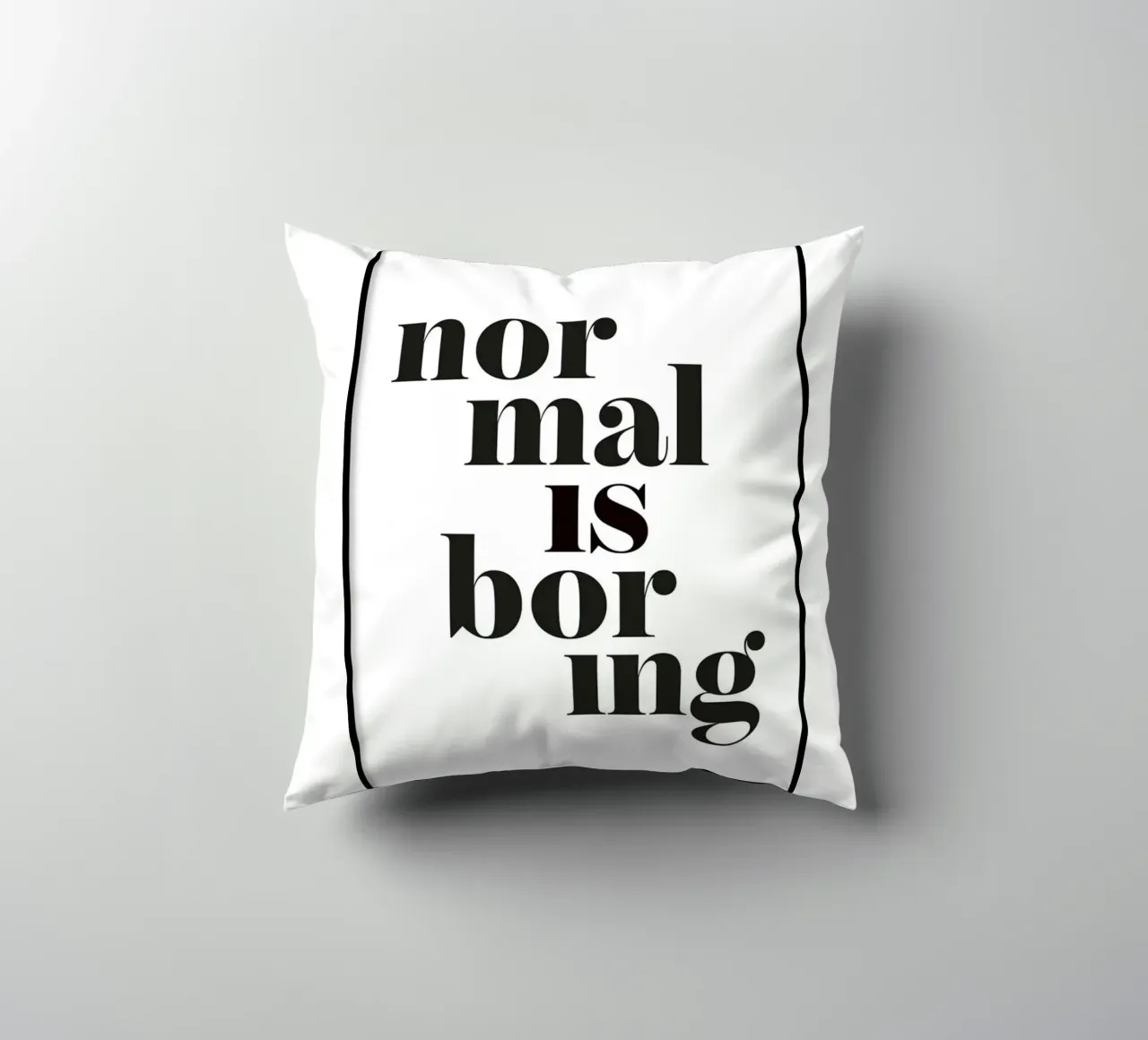 normaal is saai kussen van art quots shop