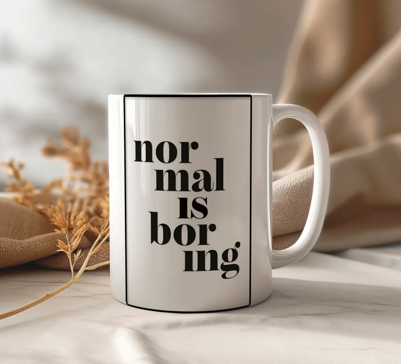 normaal is saai keramische mok van art quots shop