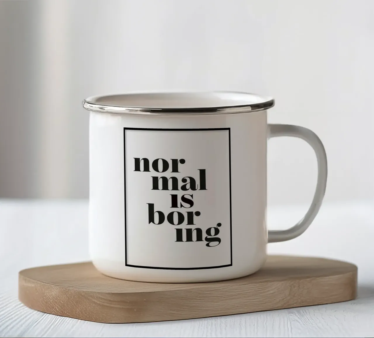 la normalità è noiosa tazza in smalto da art quots shop