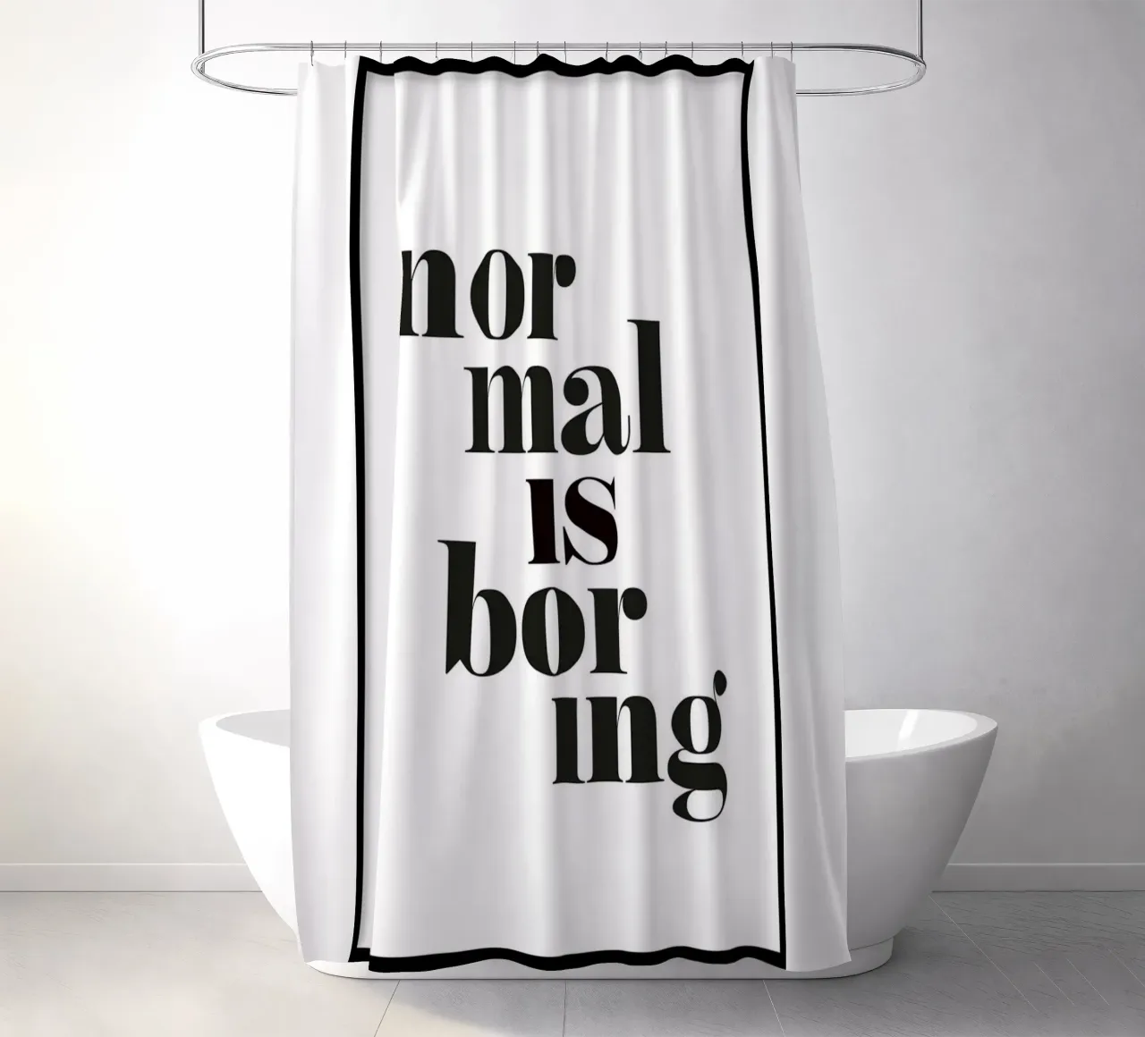 normal ist langweilig Duschvorhang von art quots shop