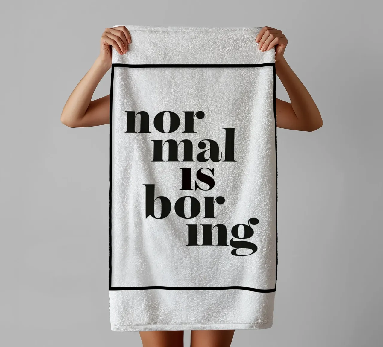 normaal is saai badhanddoek van art quots shop