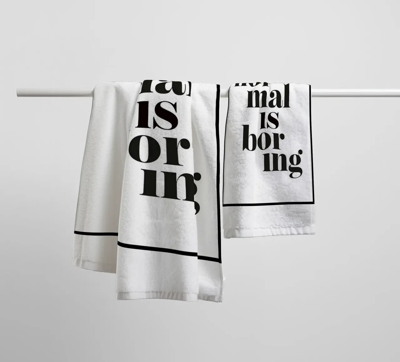 normaal is saai badhanddoek van art quots shop