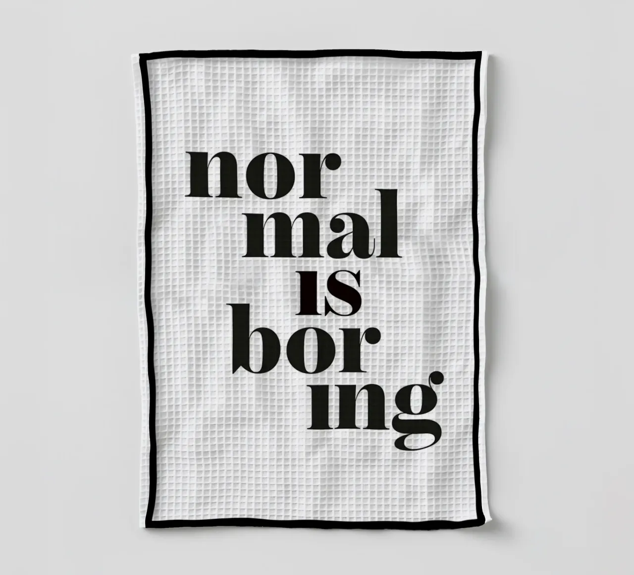 normaal is saai theedoek van art quots shop