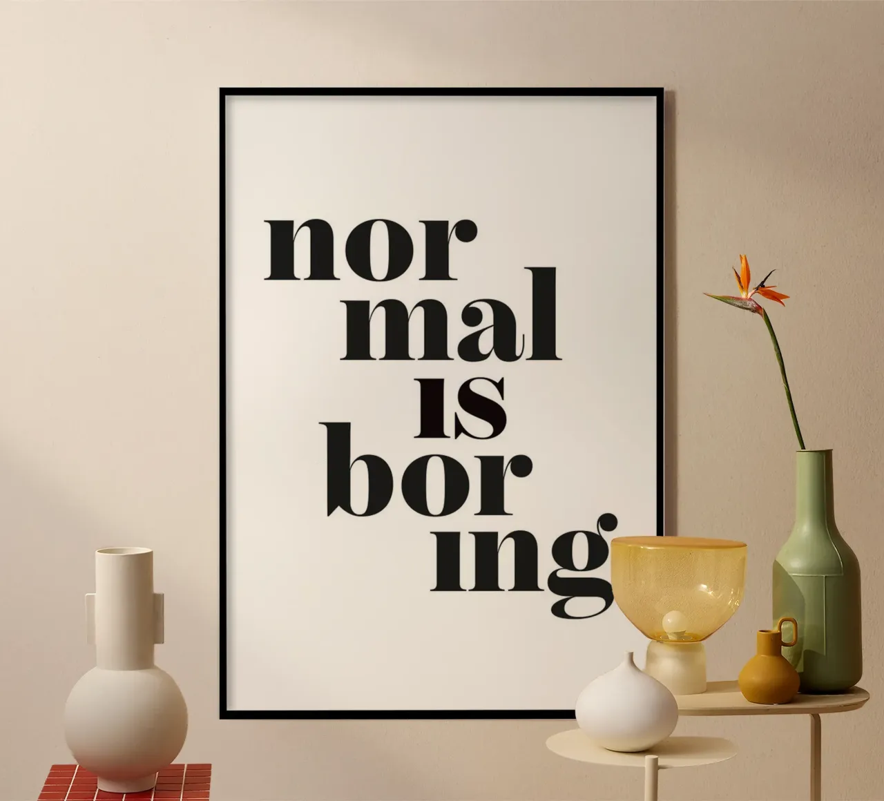 normaal is saai acryl van art quots shop
