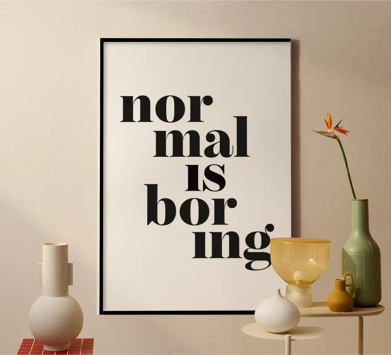 normaal is saai canvas van art quots shop