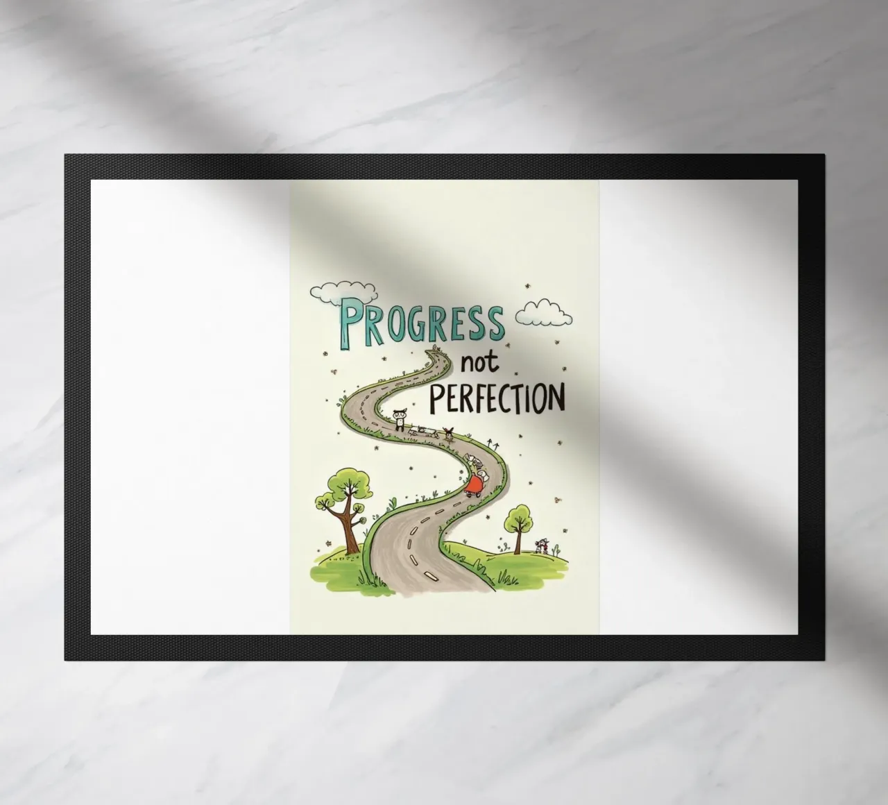progress not perfection doormat by art quots shop