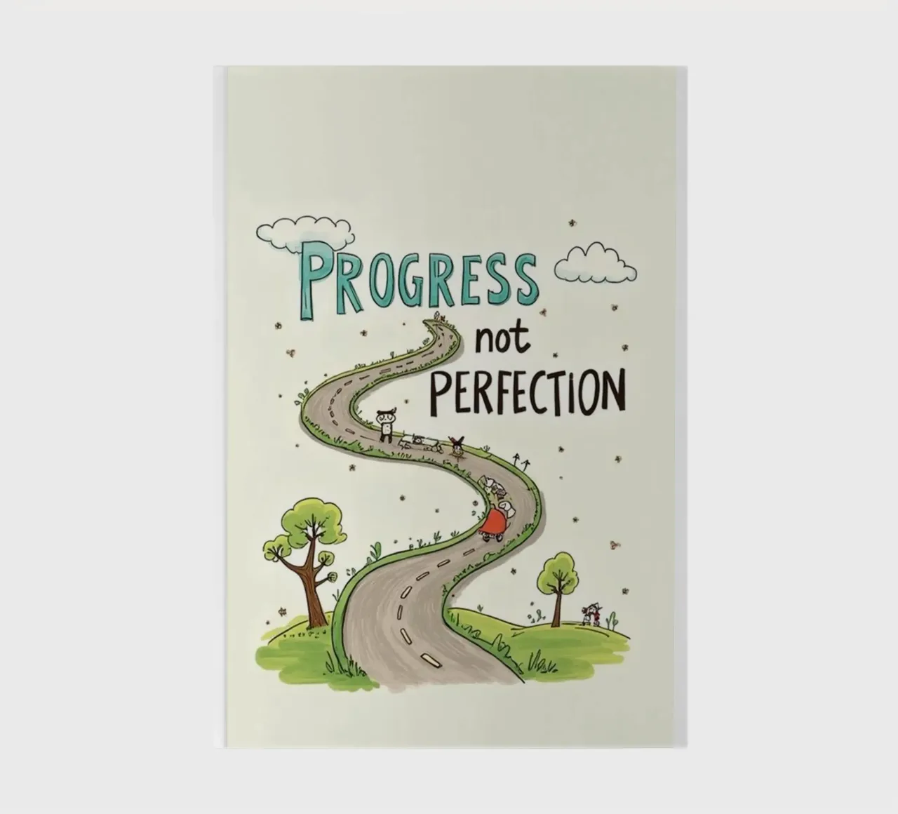 progress not perfection notebook by art quots shop