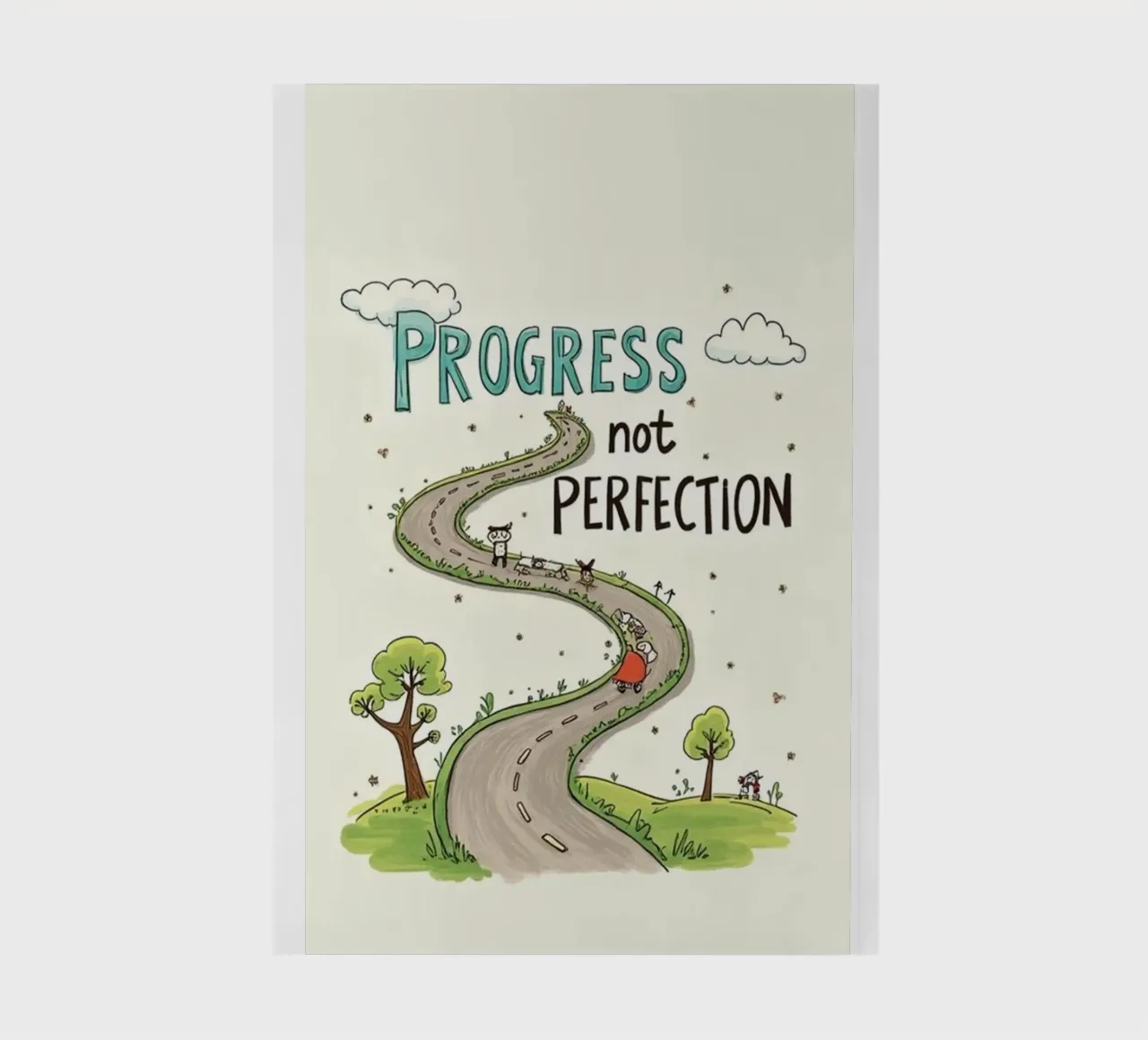 progress not perfection notebook by art quots shop