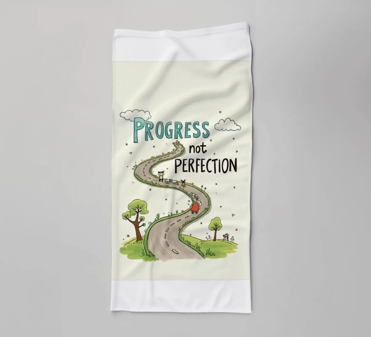 progresso non perfezione asciugamano da bagno da art quots shop