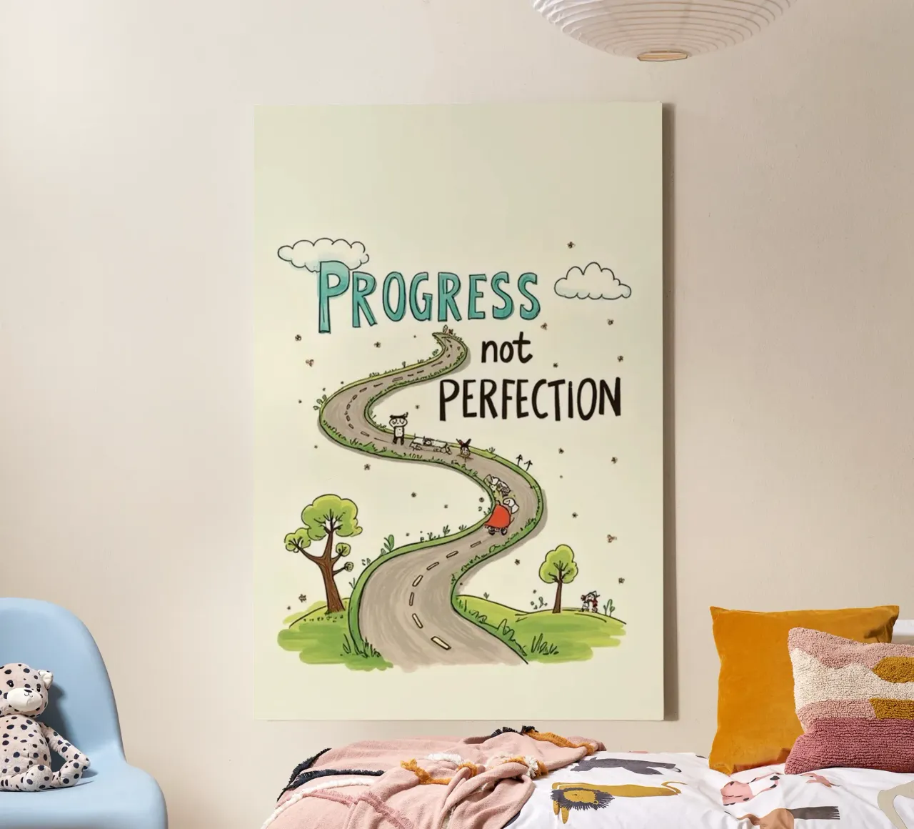 progresso non perfezione tela con Cornice a cassetta da art quots shop