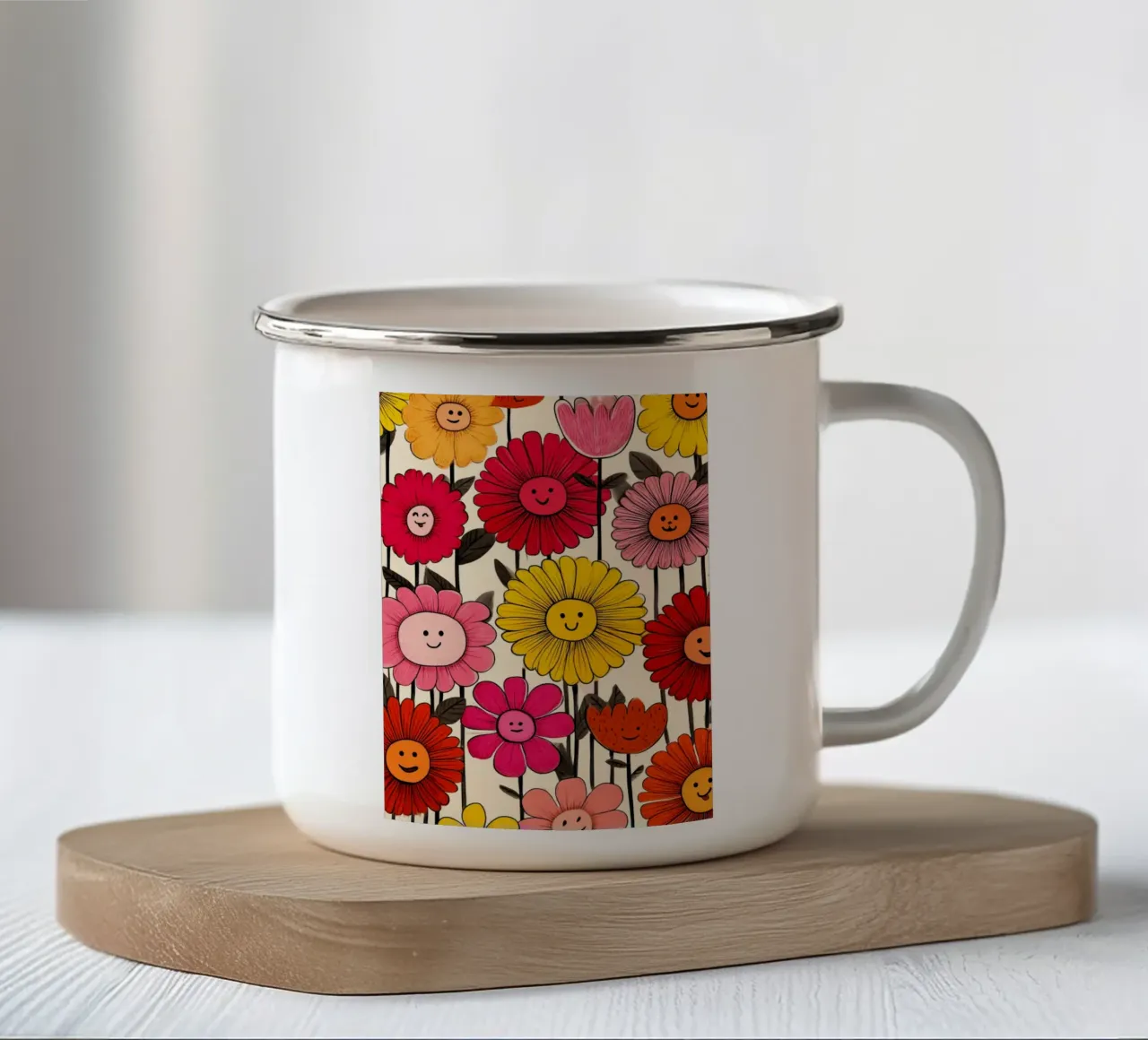 Blooming Smiles tazza in smalto da Kiara