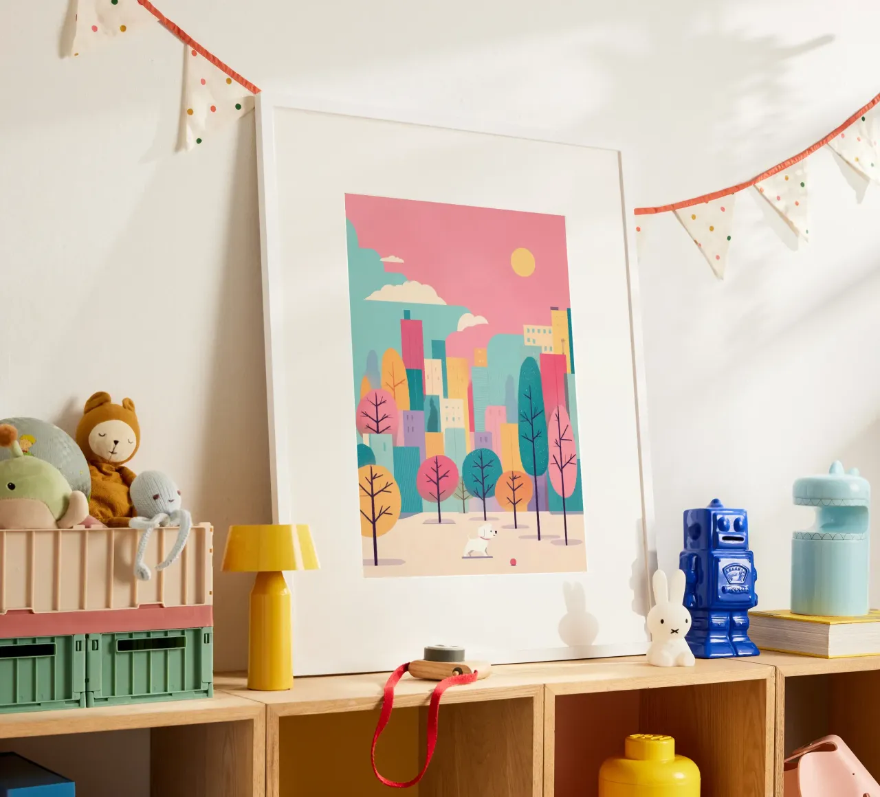 Fetch in the Park poster con telaio in alluminio da Kiara
