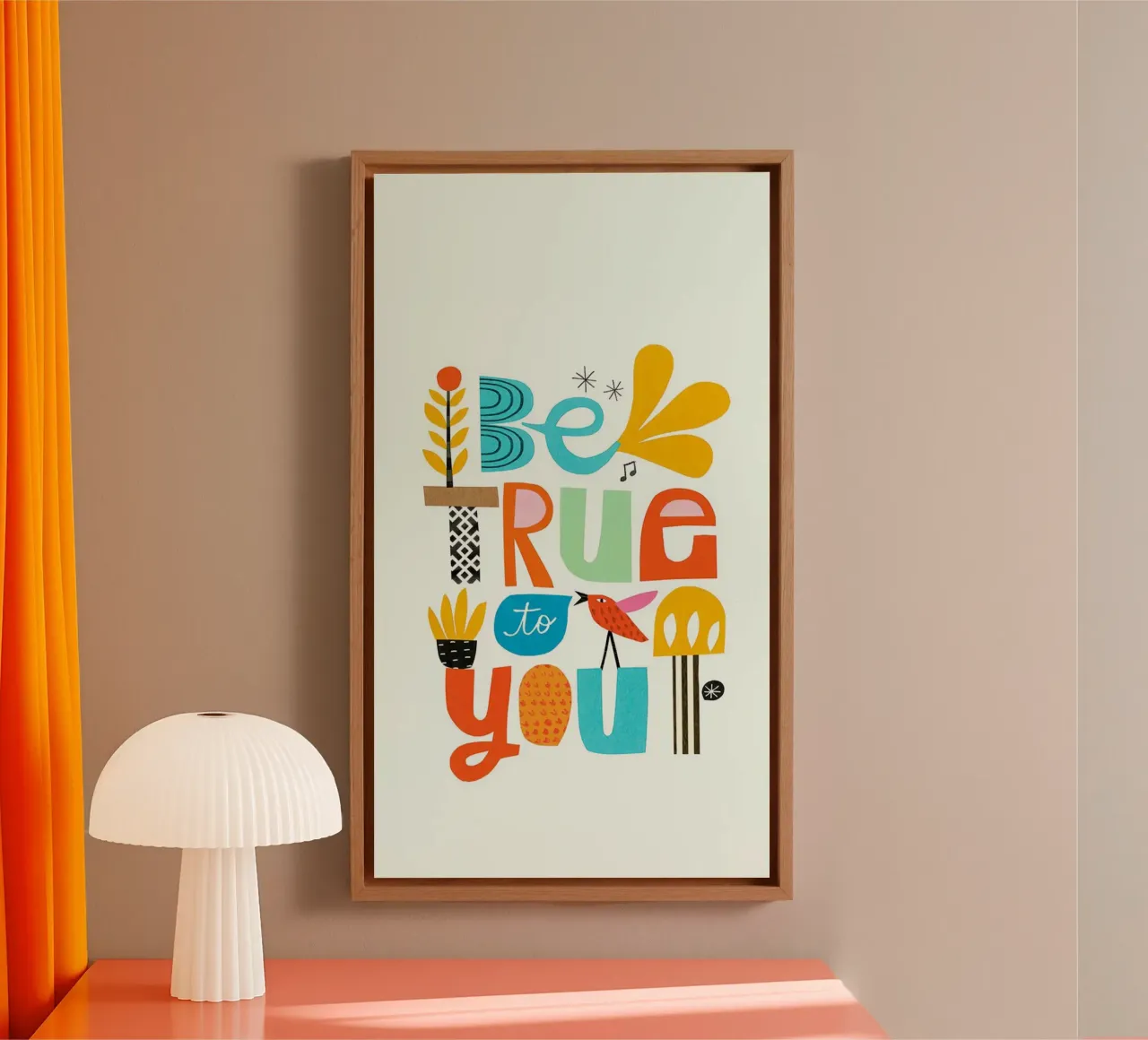 soy fiel a ti lienzo con Marco flotante de art quots shop