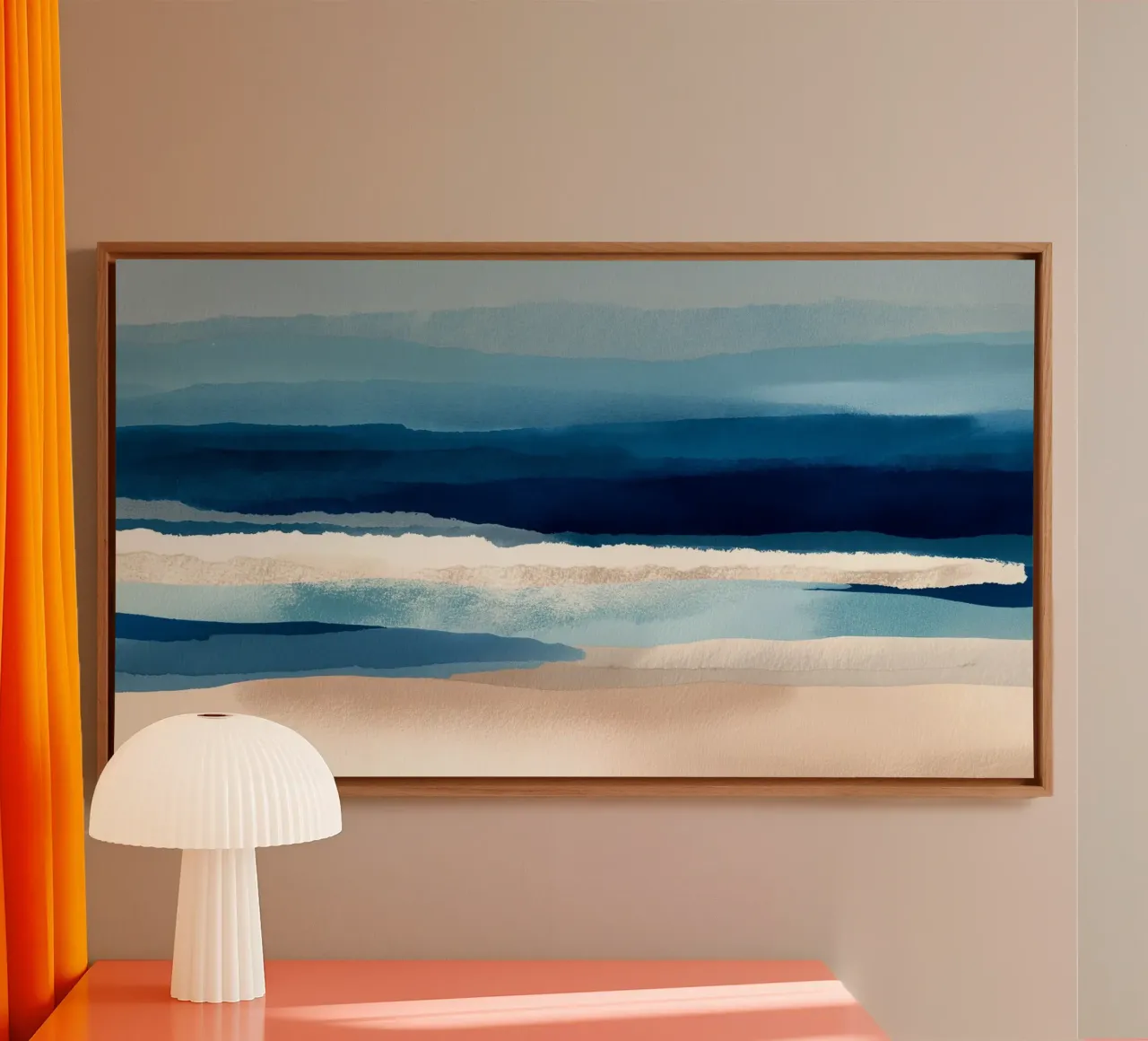 Kustdrift canvas met Baklijst van Seed & Signal