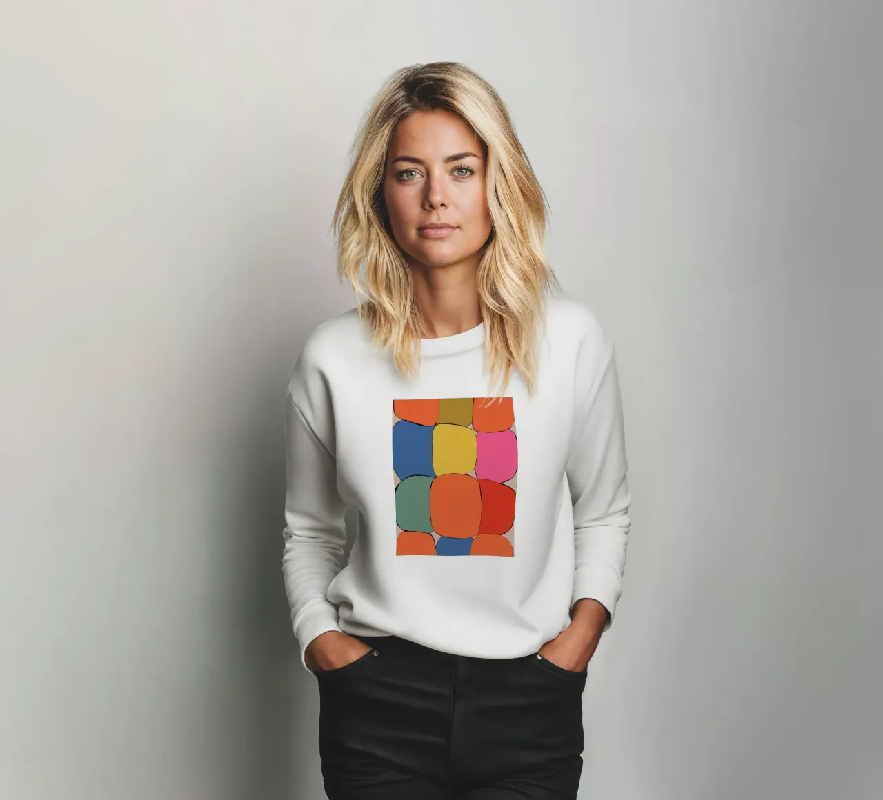Block pattern fields sweatshirt by Carinaprint
