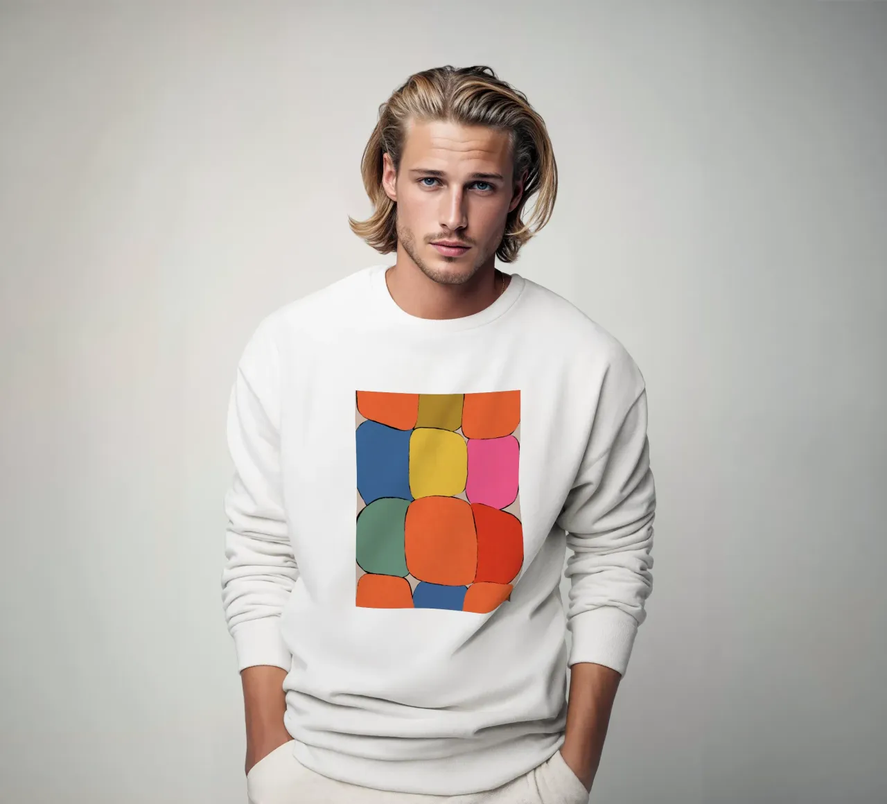 Block pattern fields sweatshirt by Carinaprint