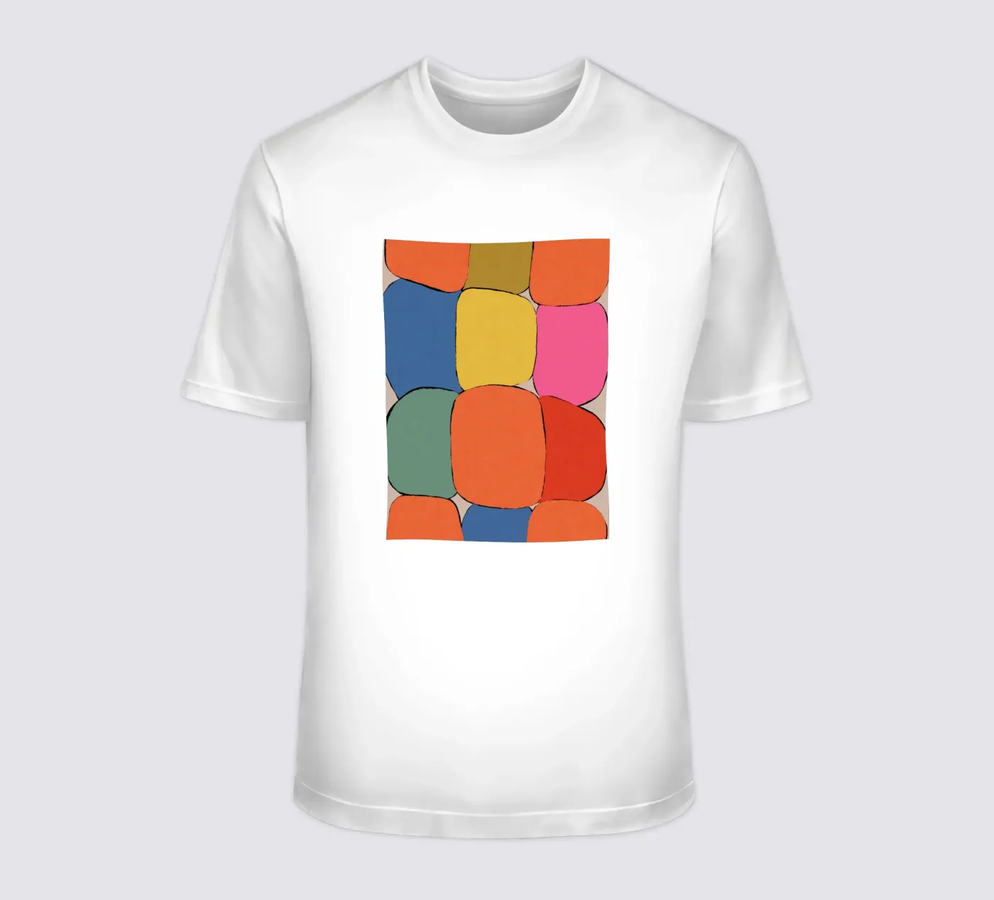 Block pattern fields t-shirt by Carinaprint