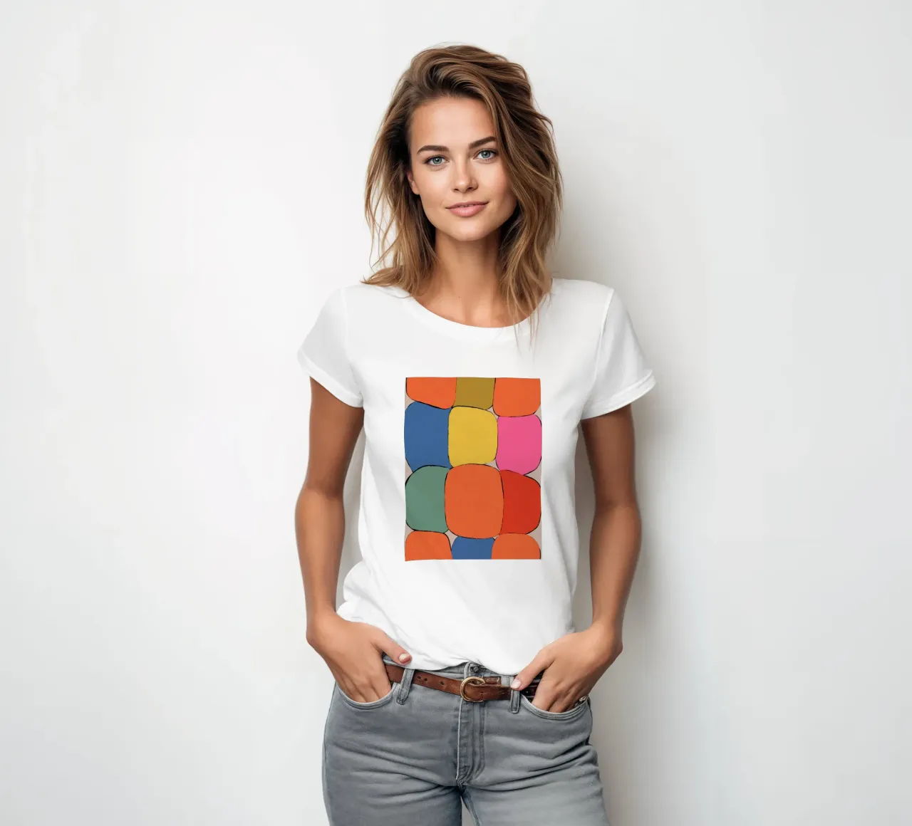 Campi del modello a blocchi t-shirt da donna da Carinaprint