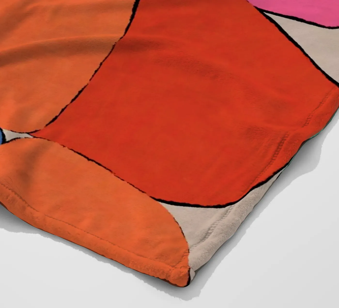 Block pattern fields fleece blanket by Carinaprint